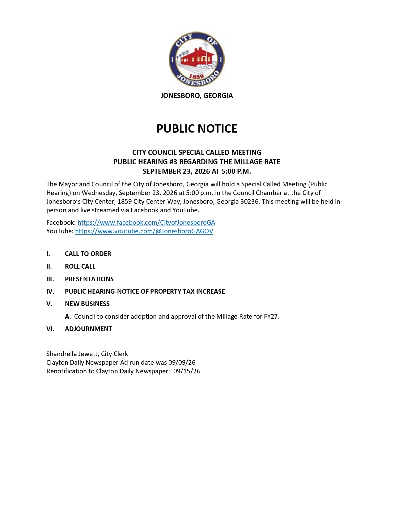 PUBLIC NOTICE 